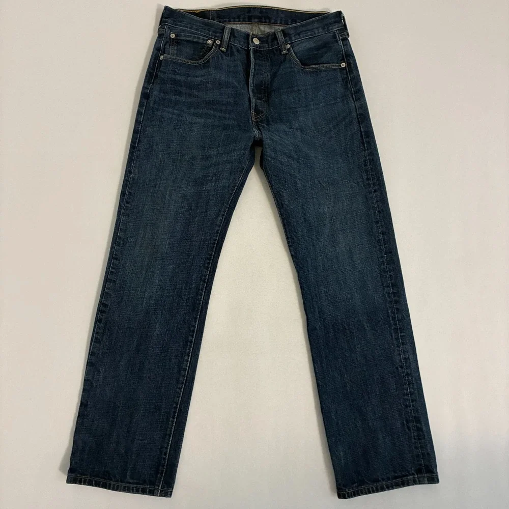 Vtg Y2K Levi's 501 Jeans Men's 34x32 Blue Denim Button Fly Straight Fit Preppy